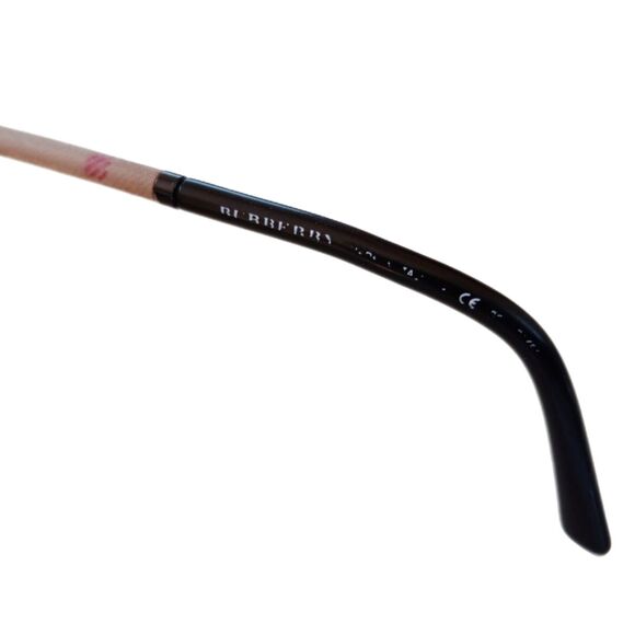 Burberry (Authentic) Black Oversized Check Print Polarized Round Sunglasses VGUC - Picture 7 of 10